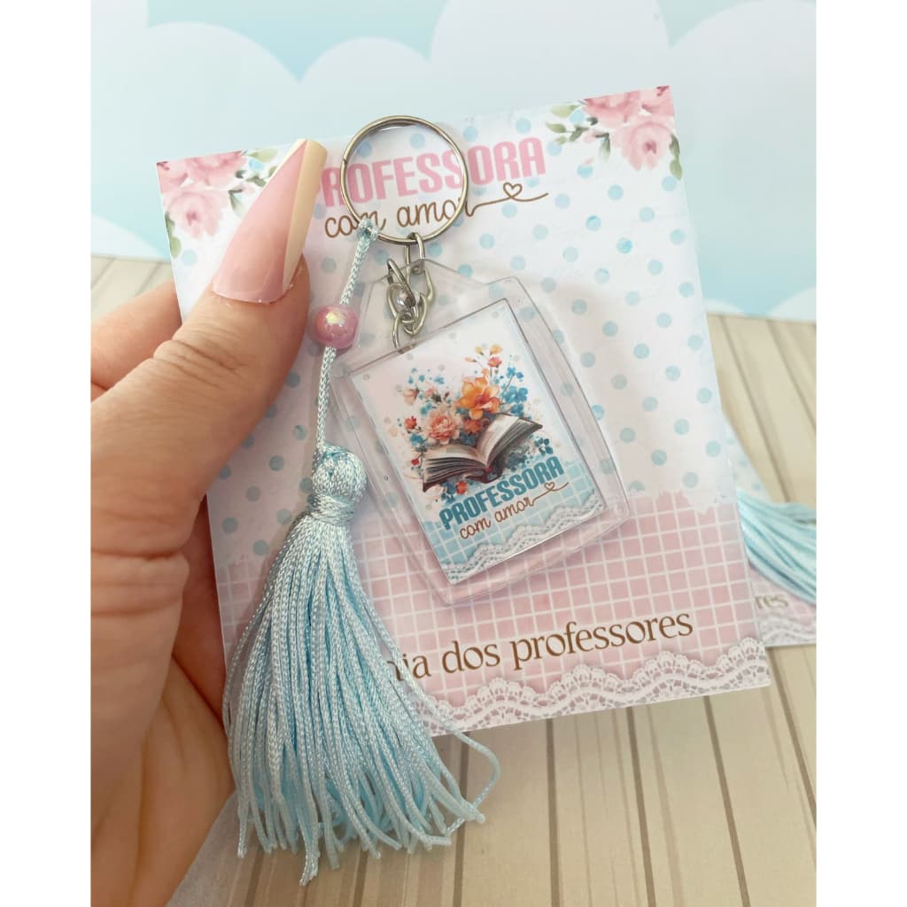 Lembracinha dia dos professores chaveiro com card