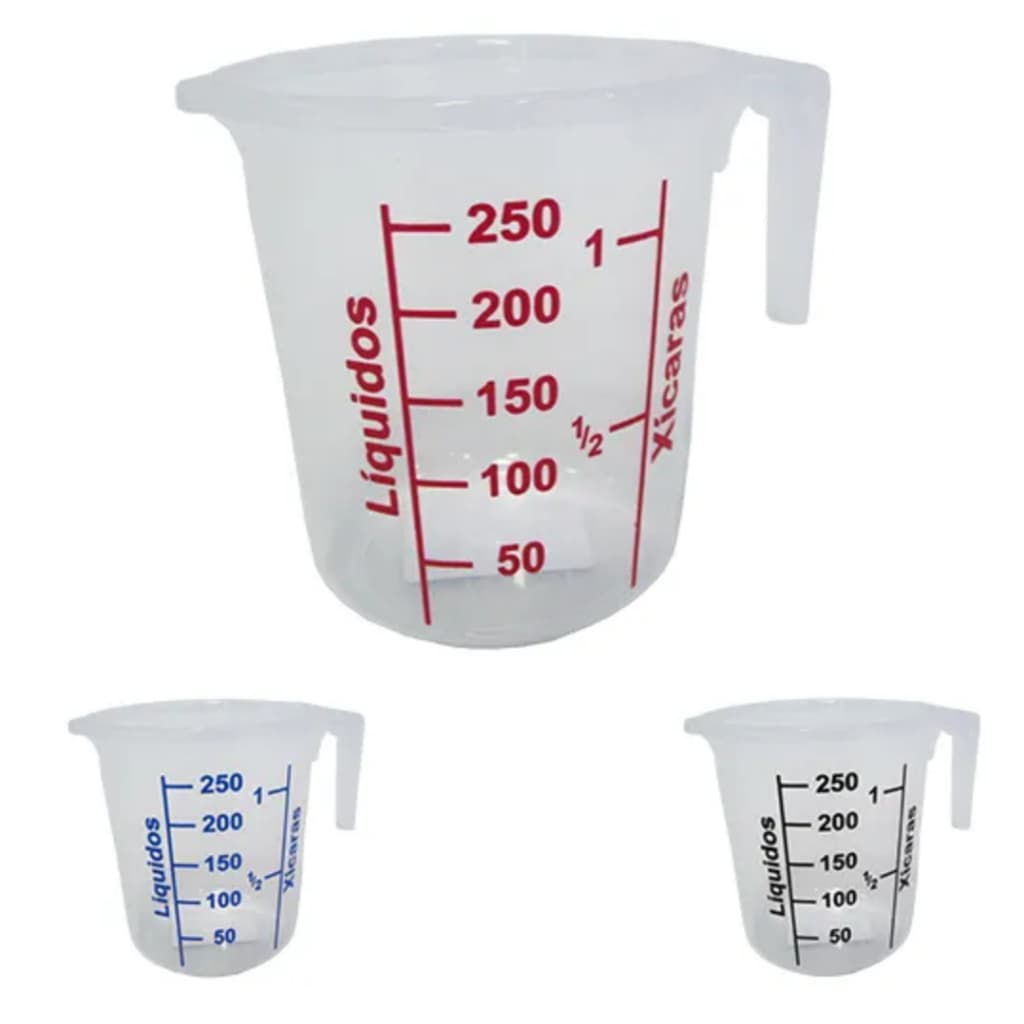 Jarra De Medida / Dosador Graduado De Plástico Colors 250ML