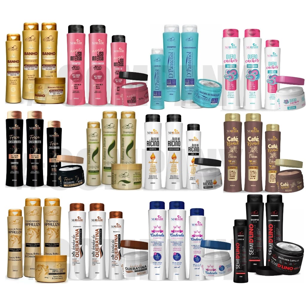 32 Itens Capilar Belkit Shampoo, Condicionador, Máscara, Creme de Pentear