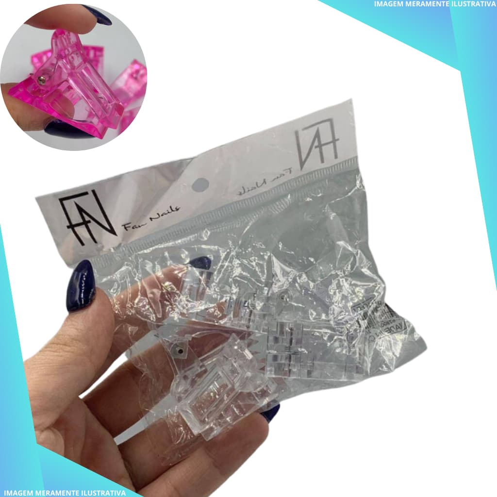 Kit 10 Presilhas Para Alongamento de Unha Manícure Profissional Podóloga Extensor