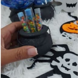Halloween decoração - mini caldeirão 7 cm x 4,5