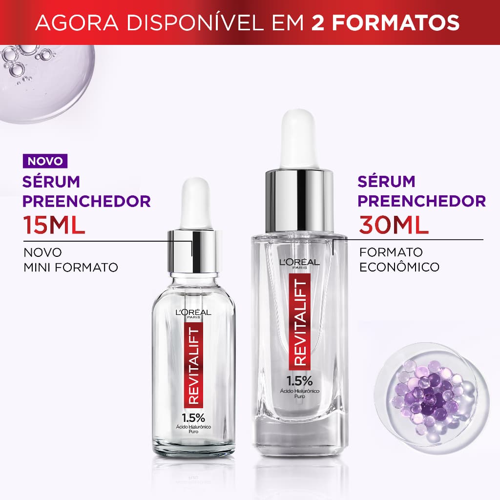 Sérum Preenchedor Facial Anti-idade L'Oréal Paris Revitalift Hialurônico, 30ml