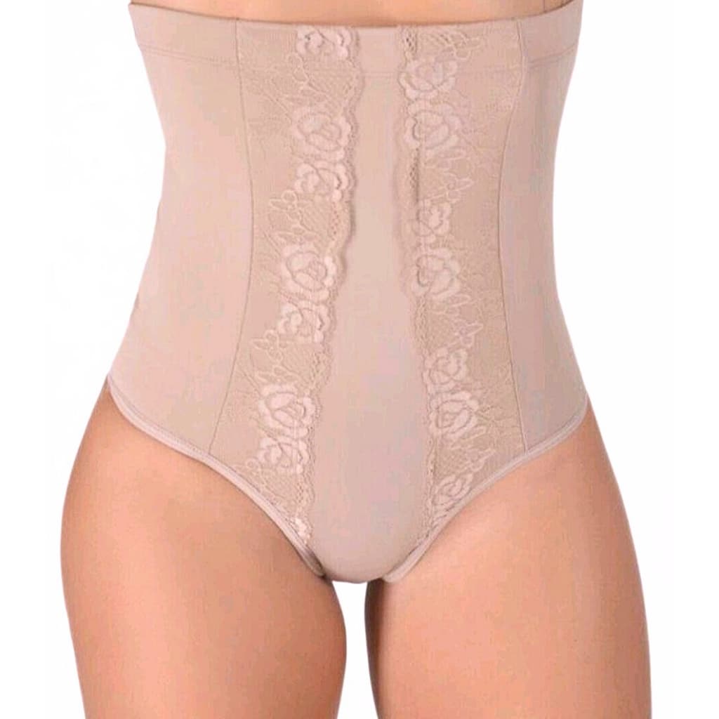 Cinta Pós-Parto Cintura Alta com Renda – Modeladora Feminina em Suplex Reforçado