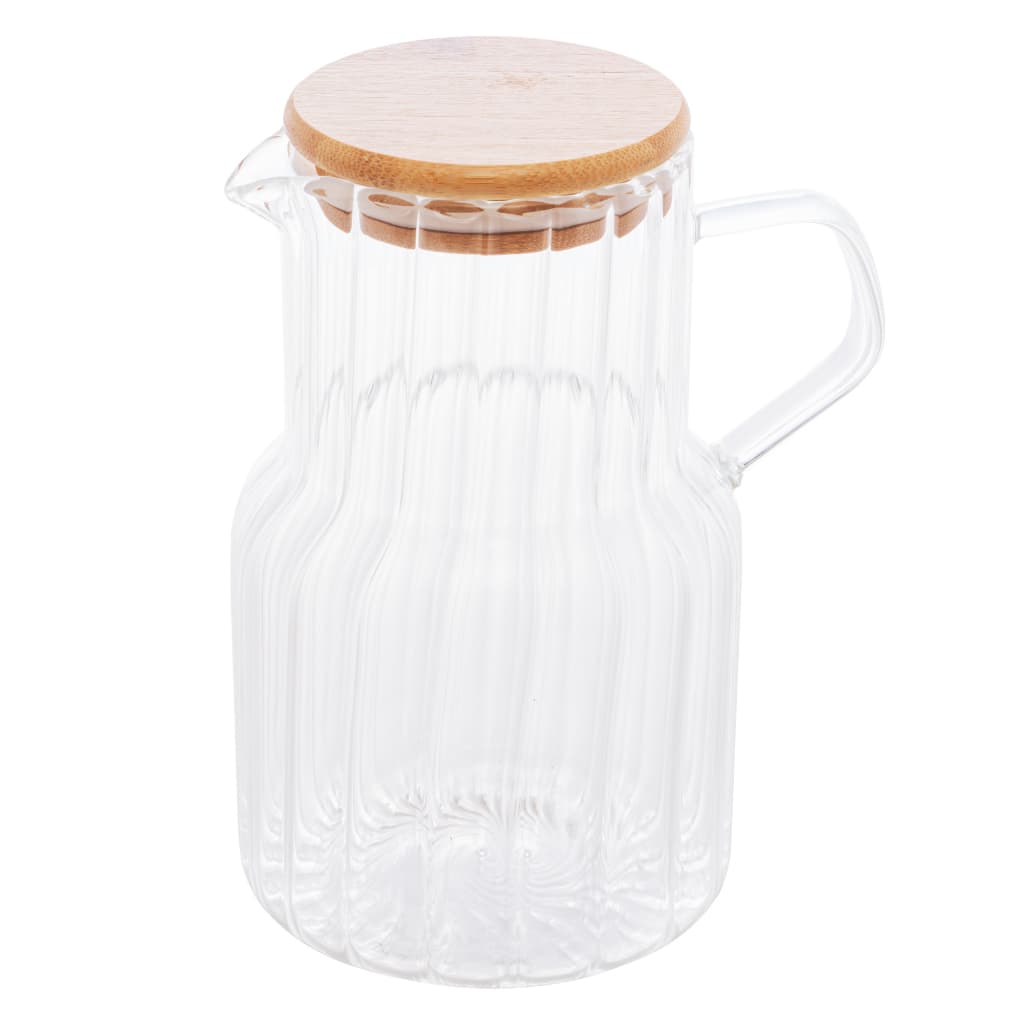 Jarra de Vidro Borossilicato com Tampa de Bambu Classic 1L - Lyor - Suco - Chá Gelado - Leite - ÁGUA
