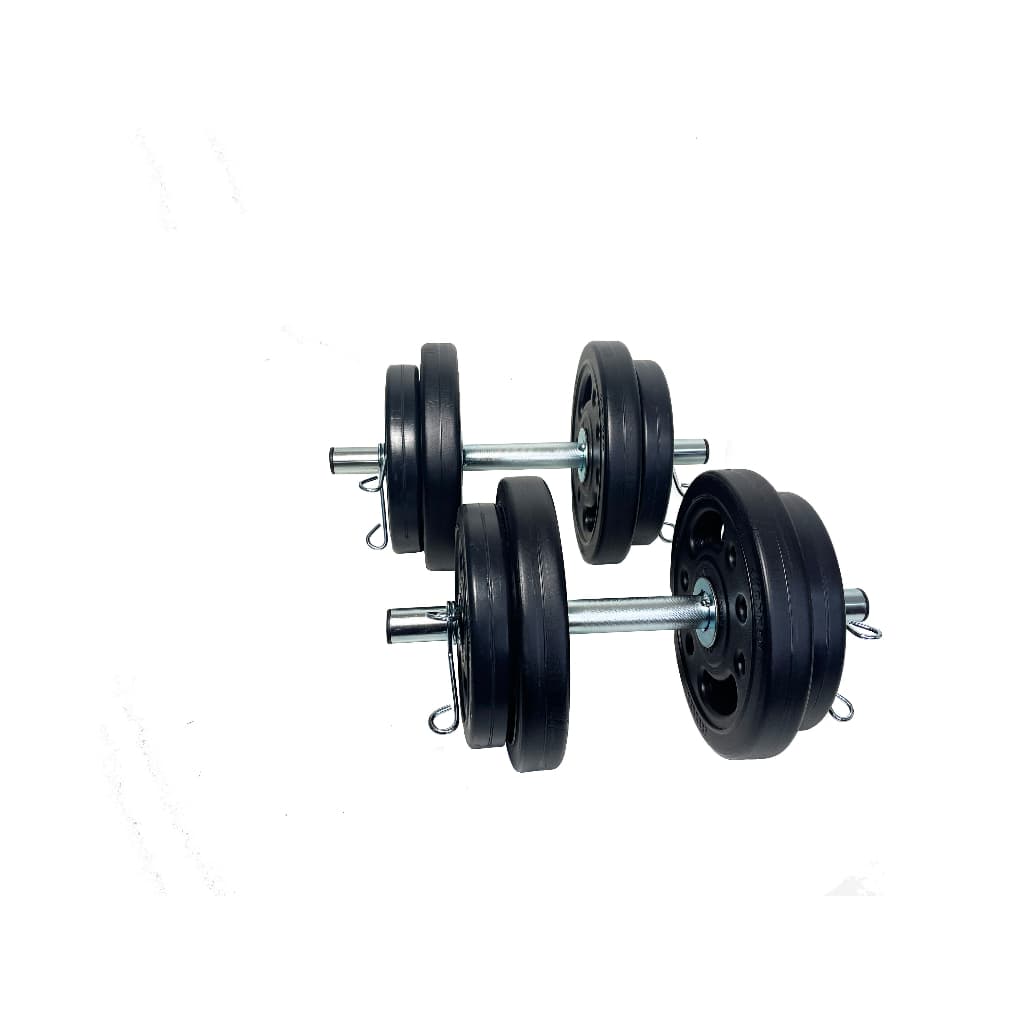 Kit 4 x anilha 3 kg + 4 x anilha 2 kg + 2 X barra 40 cm completa com presilhas