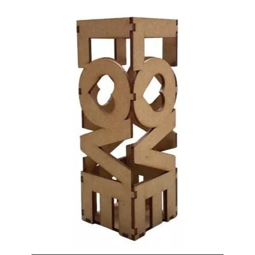 10 Vaso Cachepô Love Em Mdf Crú Decoração