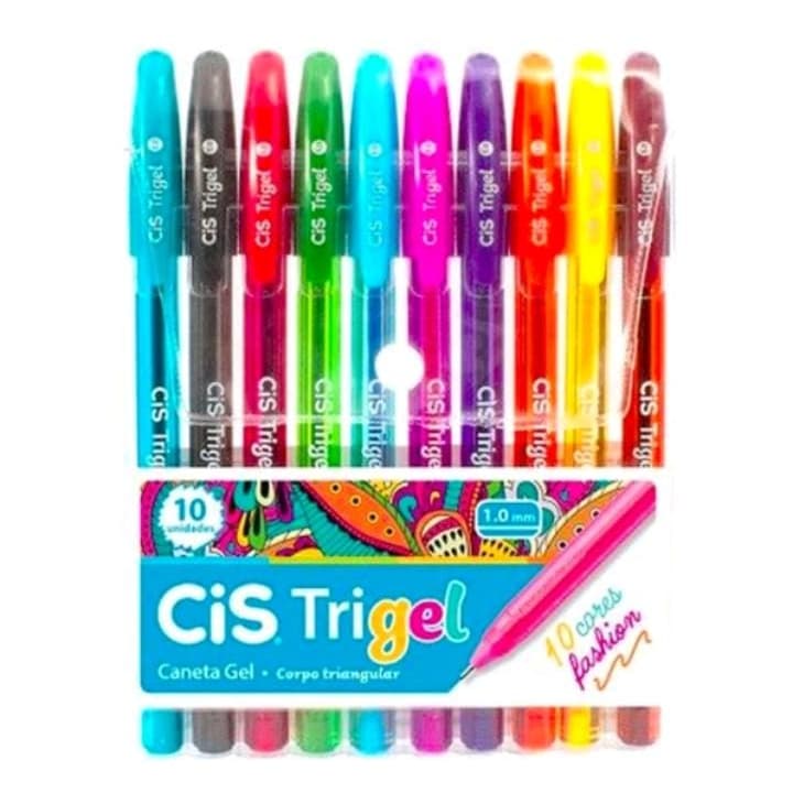 Caneta Cis Trigel Cores Fashion - Kit C/ 10 Unidades