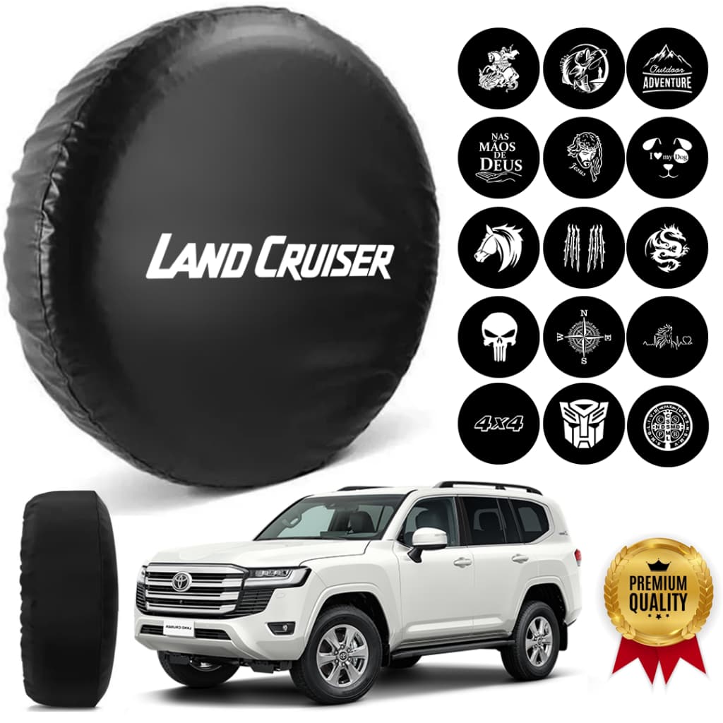 Capa Estepe Land Cruiser Step Para Pneu Aro 14/15/16 Courvin