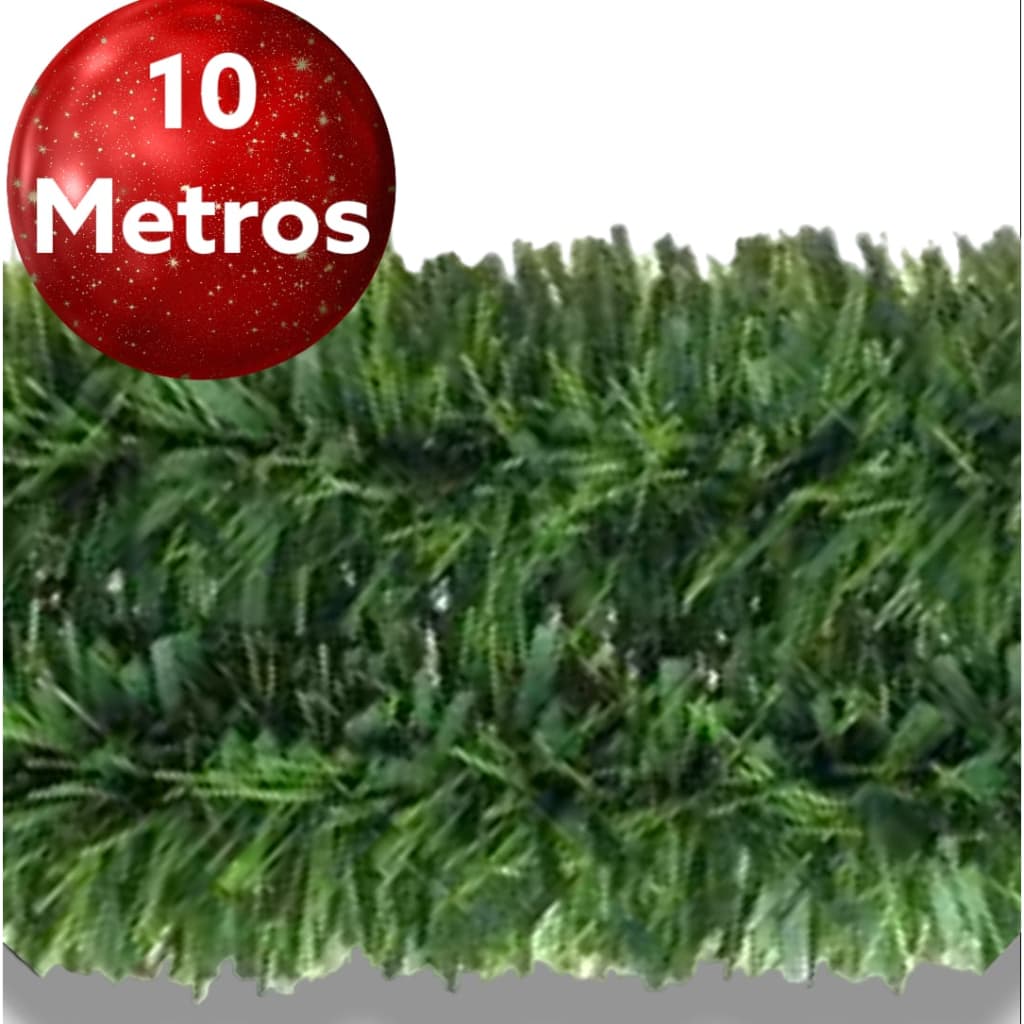 Festão Verde Grosso flexível Enfeite 10 metros artigos natalino árvorte natal escada