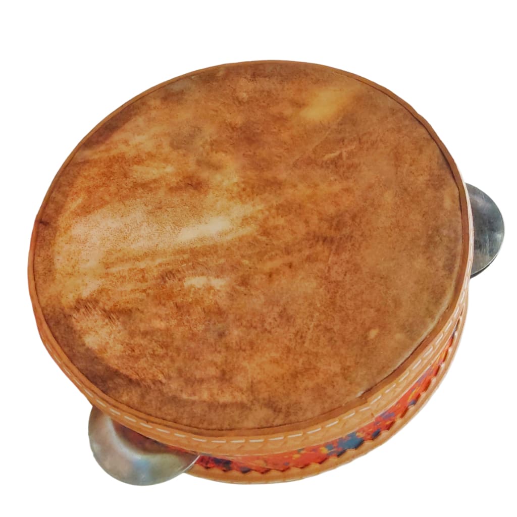 Pandeiro Infantil Pele  De Couro Brinquedo Musical Brinquedos Para Crianças Artesanal