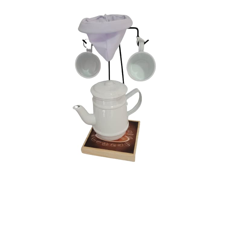 KIT CAFE COM BULE E DUAS XICARAS BRANCO