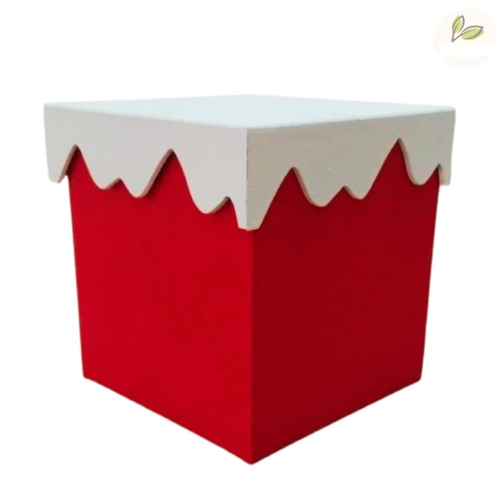 caixa panetone decorada tipo neve 500g