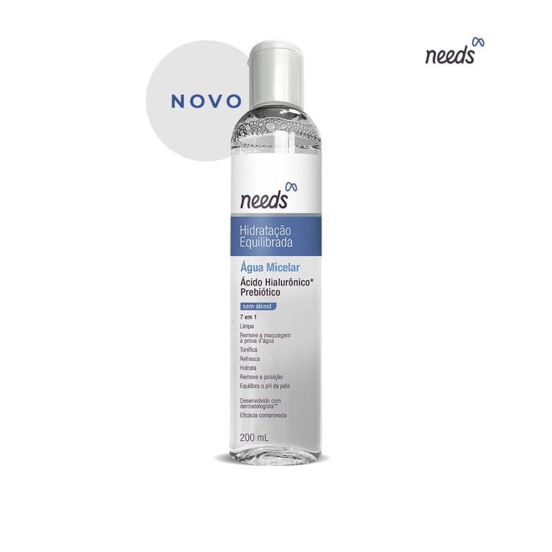 Água micelar needs hidratação equilibrada 200ml
