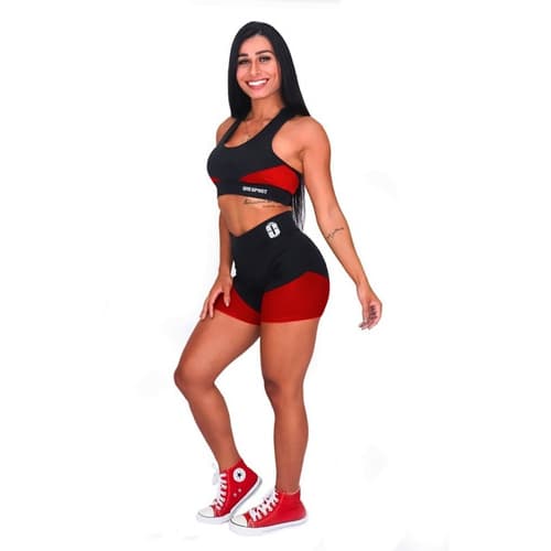 Conjunto Academia Short Cos Alto + Top Fitness Feminino