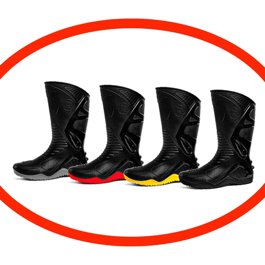 Bota de Chuva Motosafe Pvc Vermelho Motoboy Motoqueiro Resistente