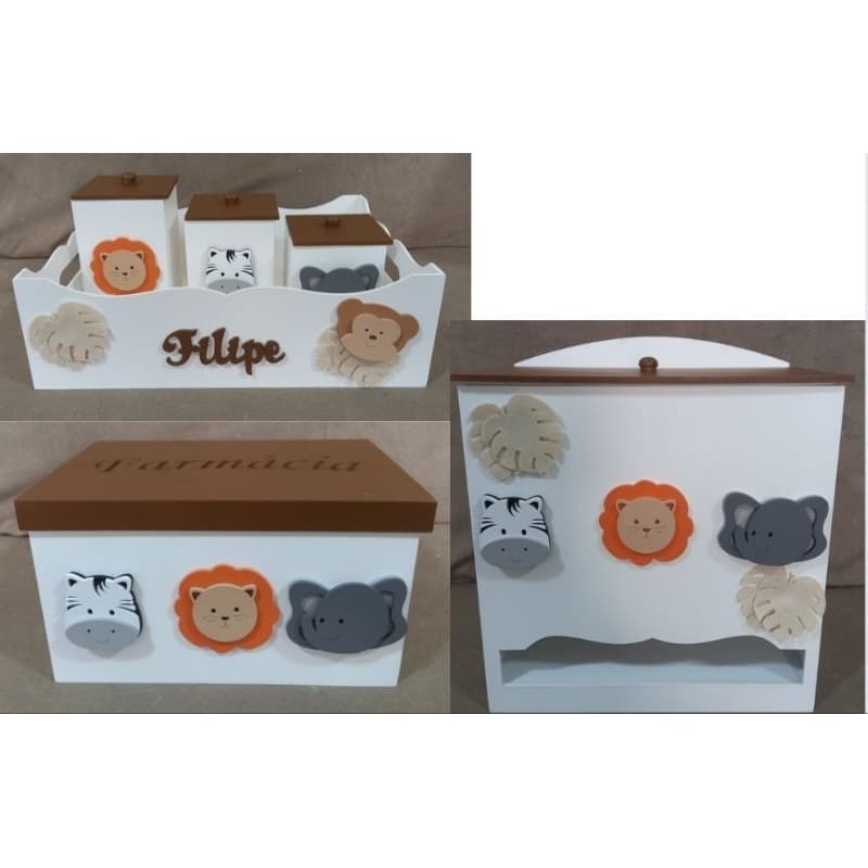 kit higiene mdf 6 peças