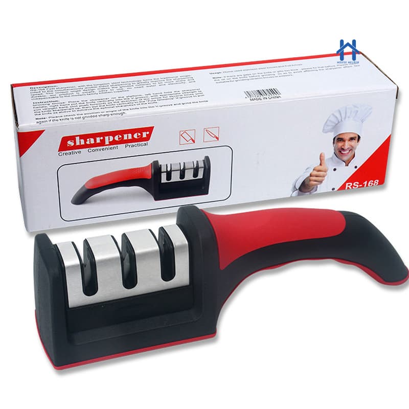 Amolador Afiador De Facas Em Aço Inox Profissional Com 3 Afiadores Profissional