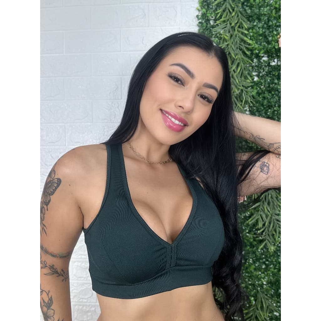 Top Fitness Juju Com Bojo Suplex Costas Abertas Duplo Reforçado