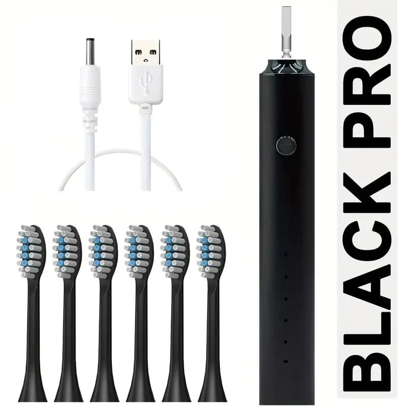 Escova de dentes elétrica ultrassônica, recarregável por USB, escova de dentes automática sônica para adultos, higiene oral branqueadora, 3 cabeças de reposição, escova de dentes supermacia para gengivas e dentes sensíveis