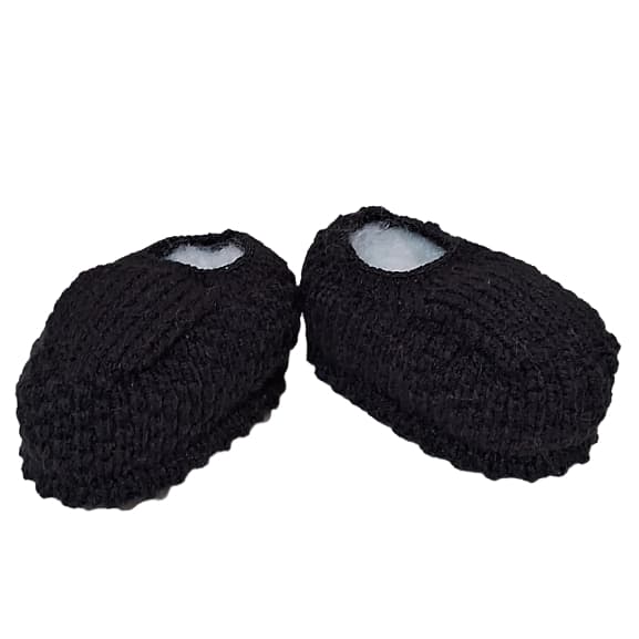 Sapatinhos de Bebê em tricô para Customização - Preto (6 pares)