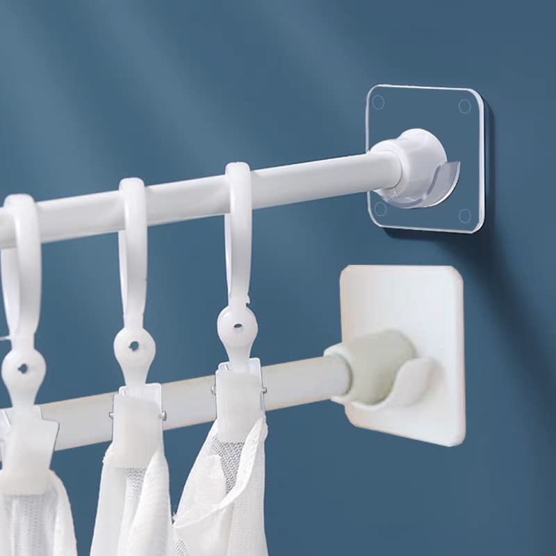 Kit c/ 4 Suporte Adesivo para Varão de Cortina - Instalação Sem Pregos e Ajuste Fácil