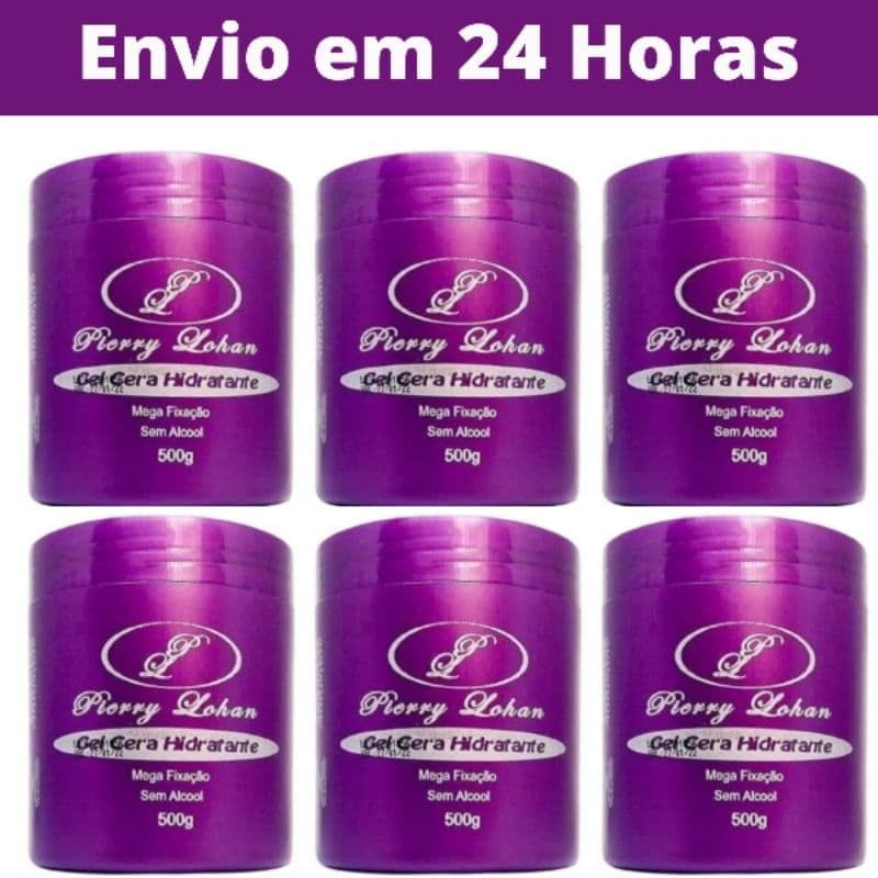 Kit 6 Unidades Gel Cera ou Cola Pierry Lohan 500g para Tranças Baby Hair - Envio 24 horas