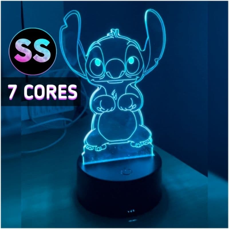 Luminaria led 3d Stitch led 7 cores