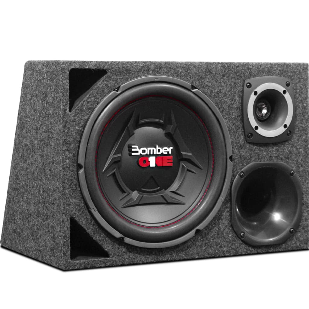 Caixa Trio Som Carro Automotivo Duto Completa Driver Corneta Tweeter Alto Falante Subwoofer 12 Bomber Grave Sub