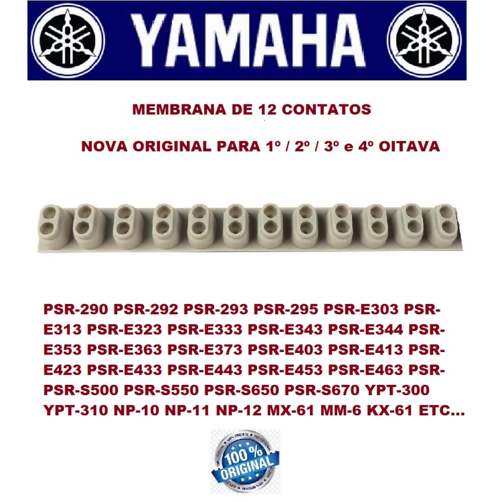 Borracha Teclado Yamaha S670 S650 S550 S500 SX600 MM6 DGX200 E303 E383 E403 E473