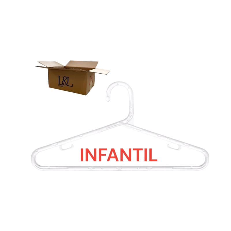 Kit 30 Cabide Infantil Acrílico Transparente Reforçados - Top