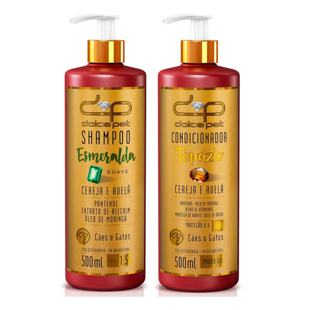 Kit Dolce Pet Shampoo Suave + Condicionador Cães e Gatos - 500 ml
