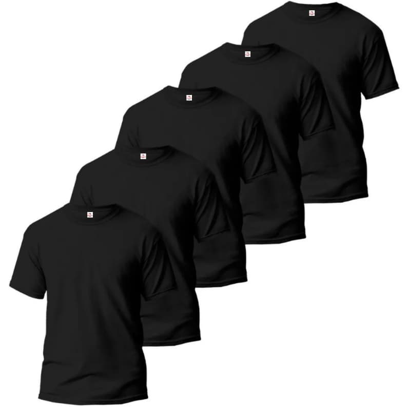 Kit 5 Camisetas Básicas Masculina 100% Poliéster