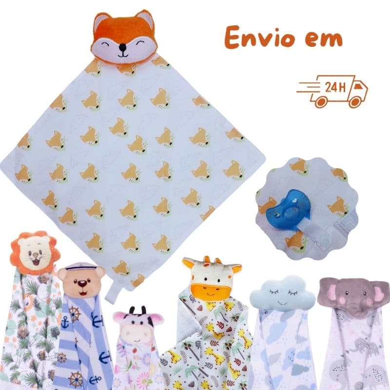 Naninha Para Bebe Com Prendedor De Chupeta Bichinho de Pelúcia