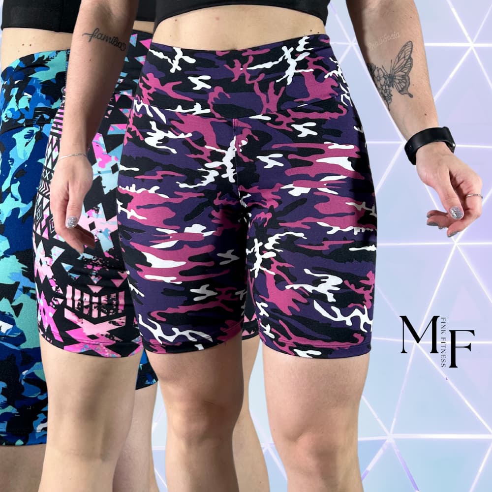 Kit C/ 3 Bermuda Ciclista Feminina Shorts Comprido Estampado