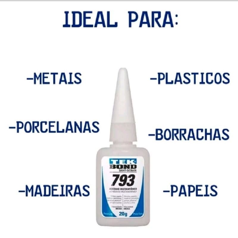 Cola Instantânea Tek Bond 793 20g Acrigel Postiça