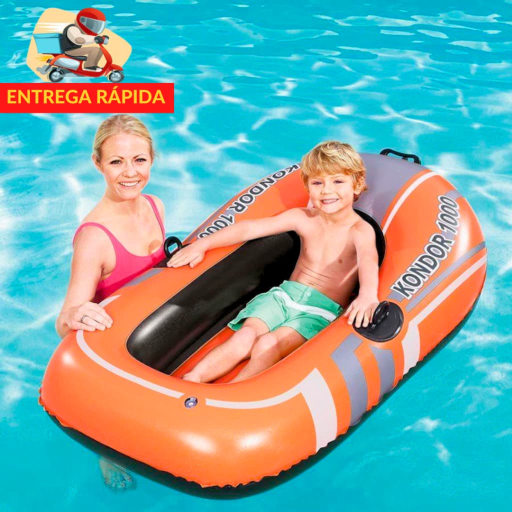 Bote Inflavel Kondor 1000 1.55M x 97CM Juvenil - Bote para Crianças com Suporte para Remo