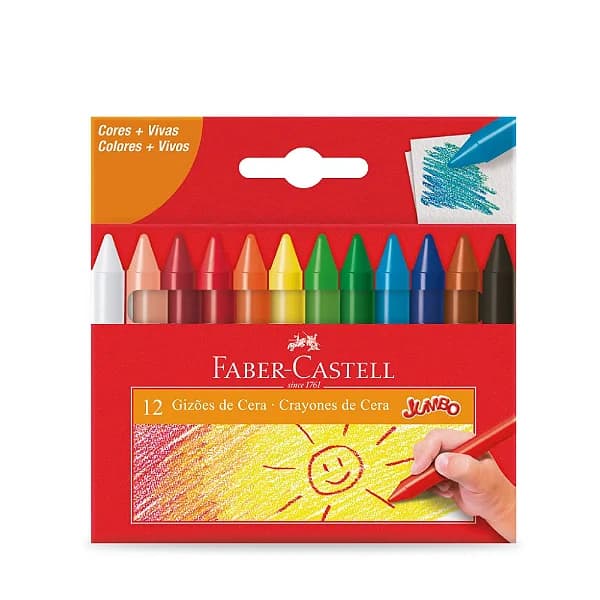Gizões de Cera Escolar 12 Cores - Faber Castell