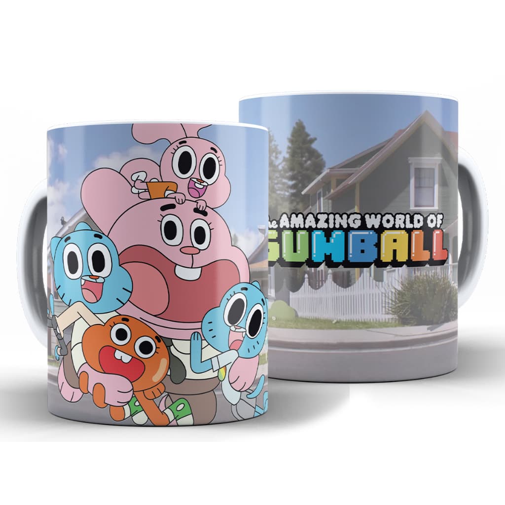 Caneca Gumball + Caixa - Xícara Divertida 325ML Cerâmica