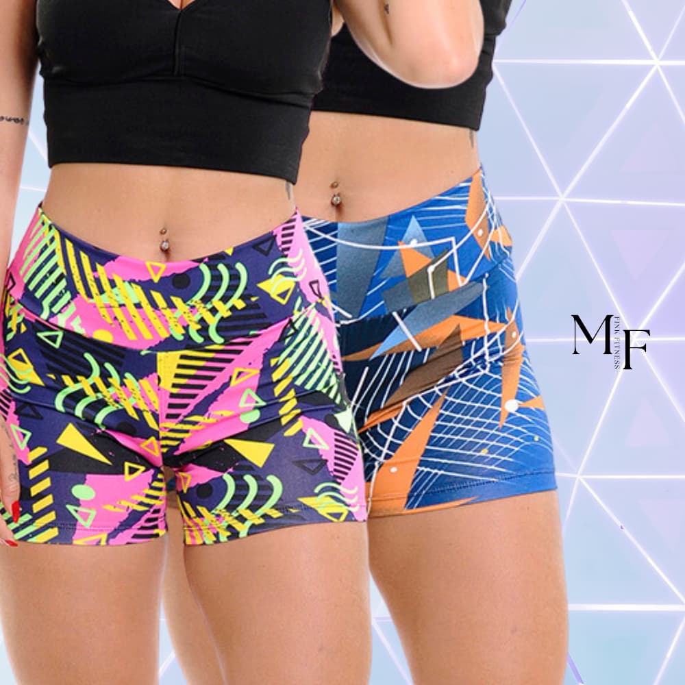 Shorts Feminino Academia Bermuda Suplex Estampado