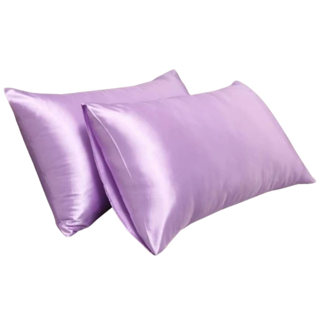 Kit 02 Fronhas Cetim 70cm x 50cm Anti Frizz Lilás