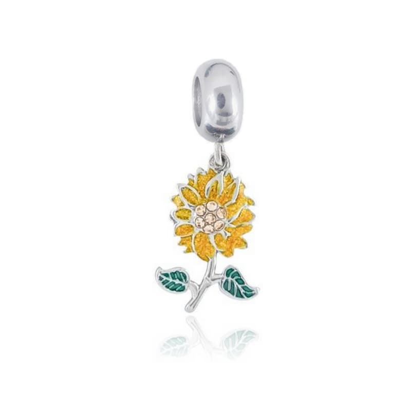 Berloque Pingente Flor Girassol em Aço Inoxidável