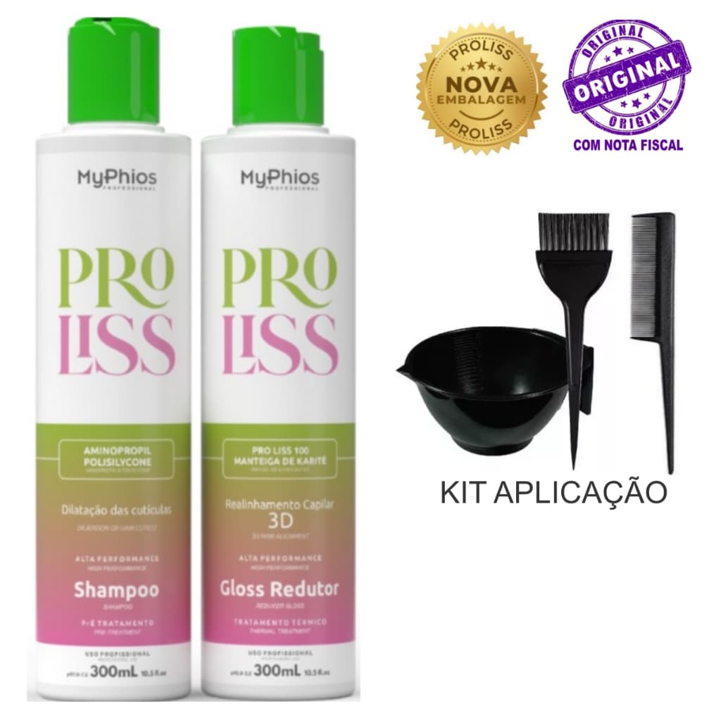 Myphios - Kit Escova Proliss Progressiva 3d - 2x300ml + Kit Aplicação