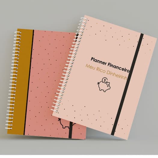 Planner Financeiro Rose - Erudittas Controle Financeiro Agenda Permanente não Datada