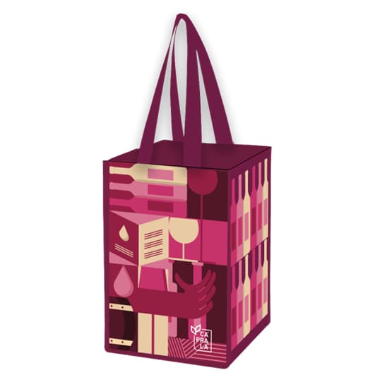 Sacola para 4 Garrafas de Vinho Ecobag Ráfia B4u CáPraLá