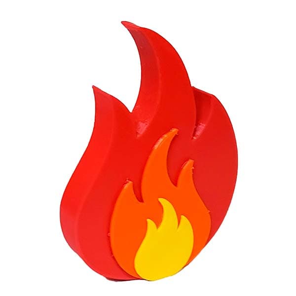 Emoji Foguinho 3D Para Decoração de Bancada