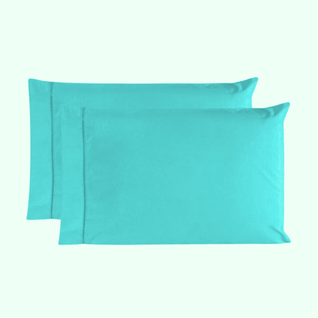 Kit 02 Fronhas 70cm x 50cm 100% Algodão Ponto Palito Verde Tiffany