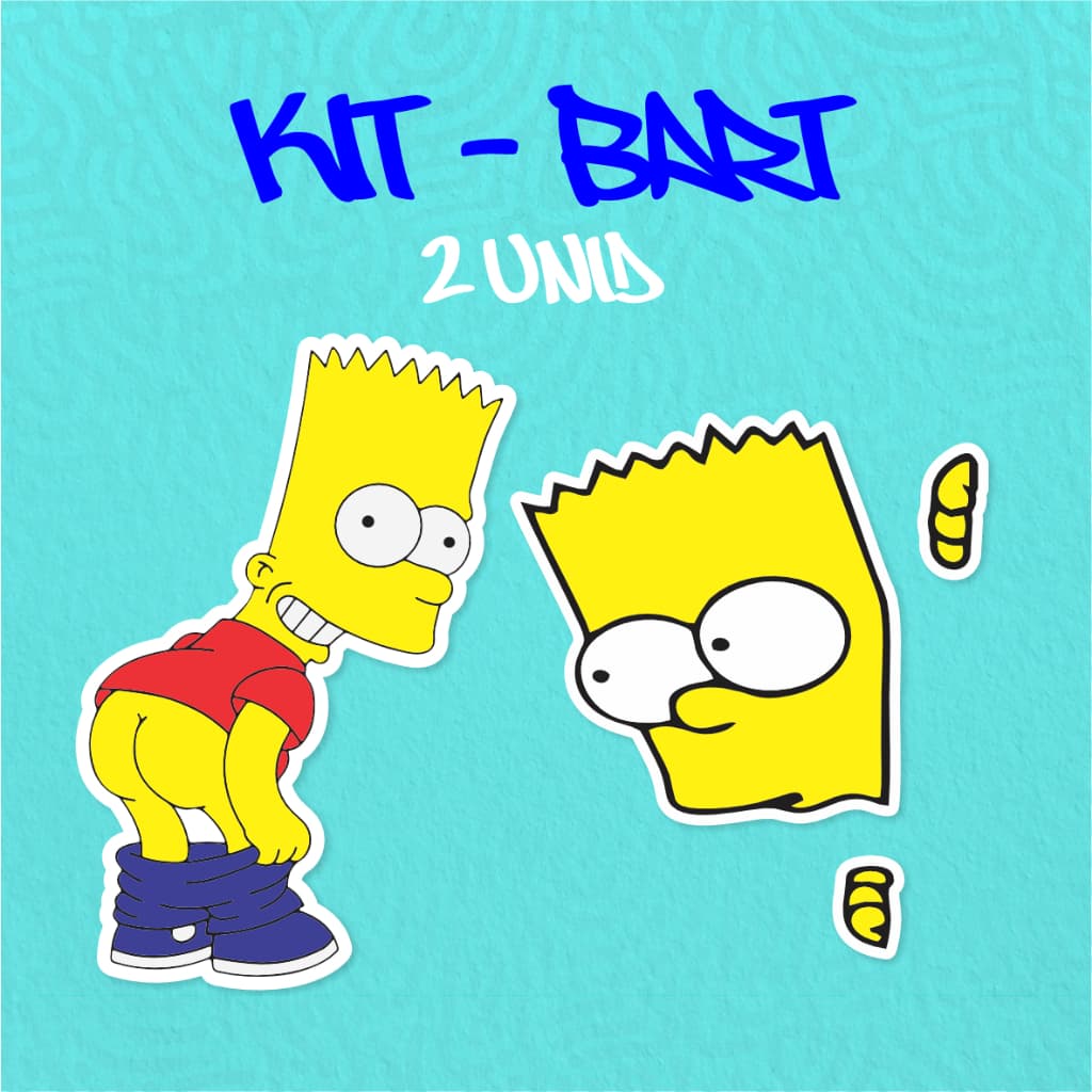 Kit - Adesivo Vinil - Bart Simpsons 5- 10 cm moto, bicileta, skate, notebook, espelho, sticker