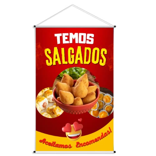 Banner LONA - salgados 60x90 pronta entrega