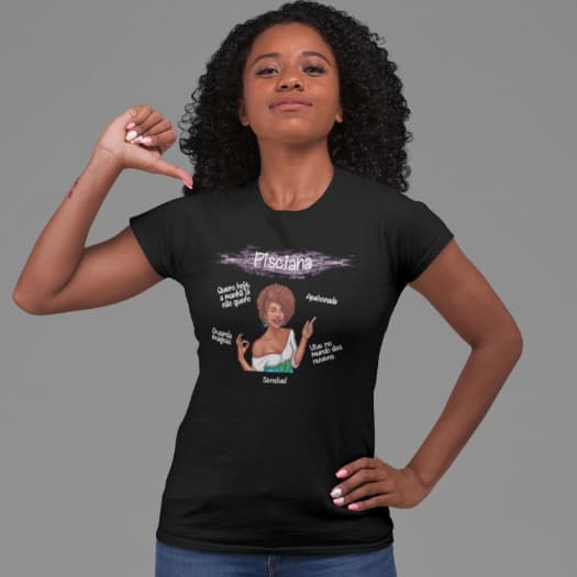 Camiseta Signos Algodão Frases Blusinha Peixes T-shirts
