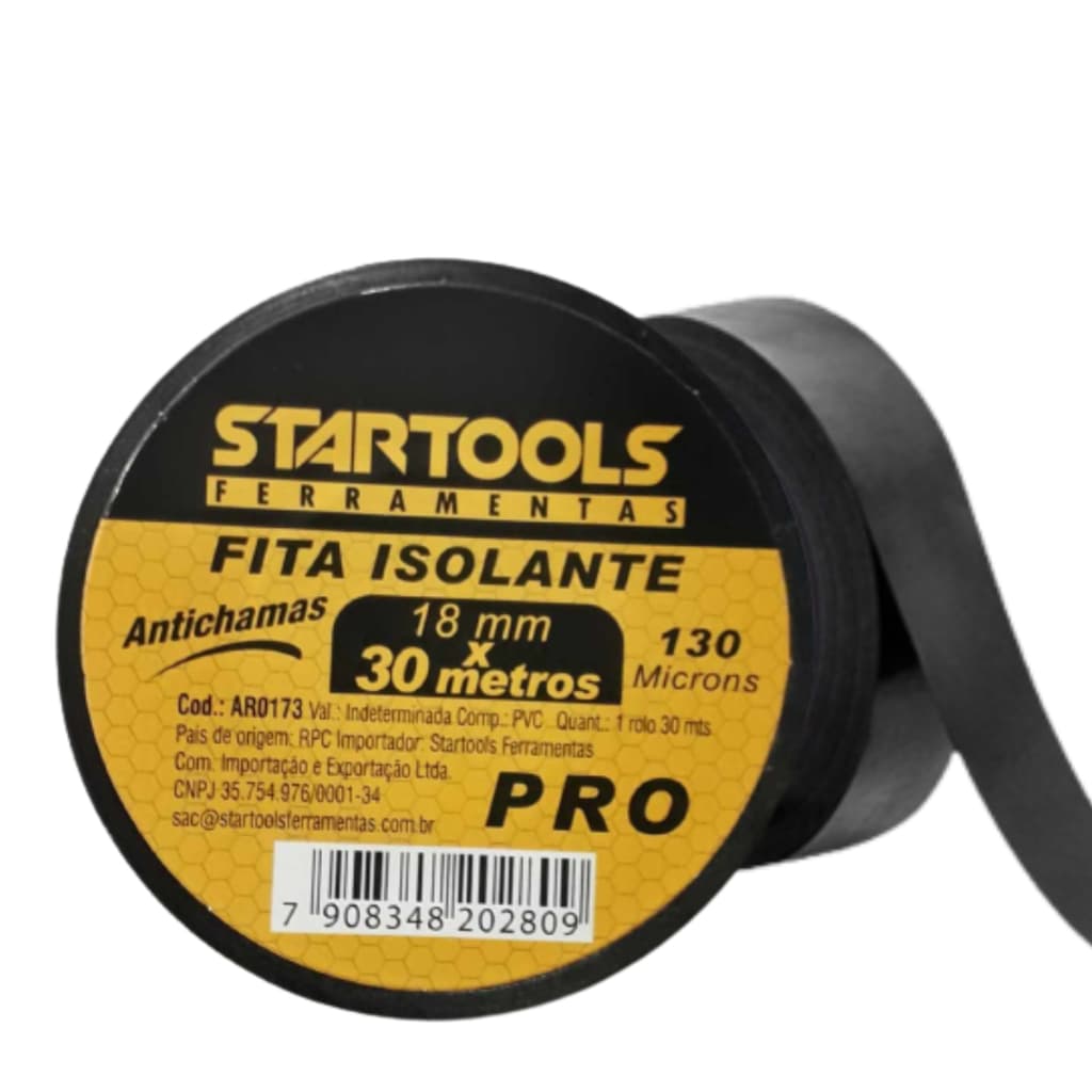Fita Isolante Multiuso Universal  Startools Resistente Ao Calor 30 Metros 18 mm Premium